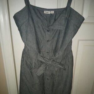 Jean dress with a bow..